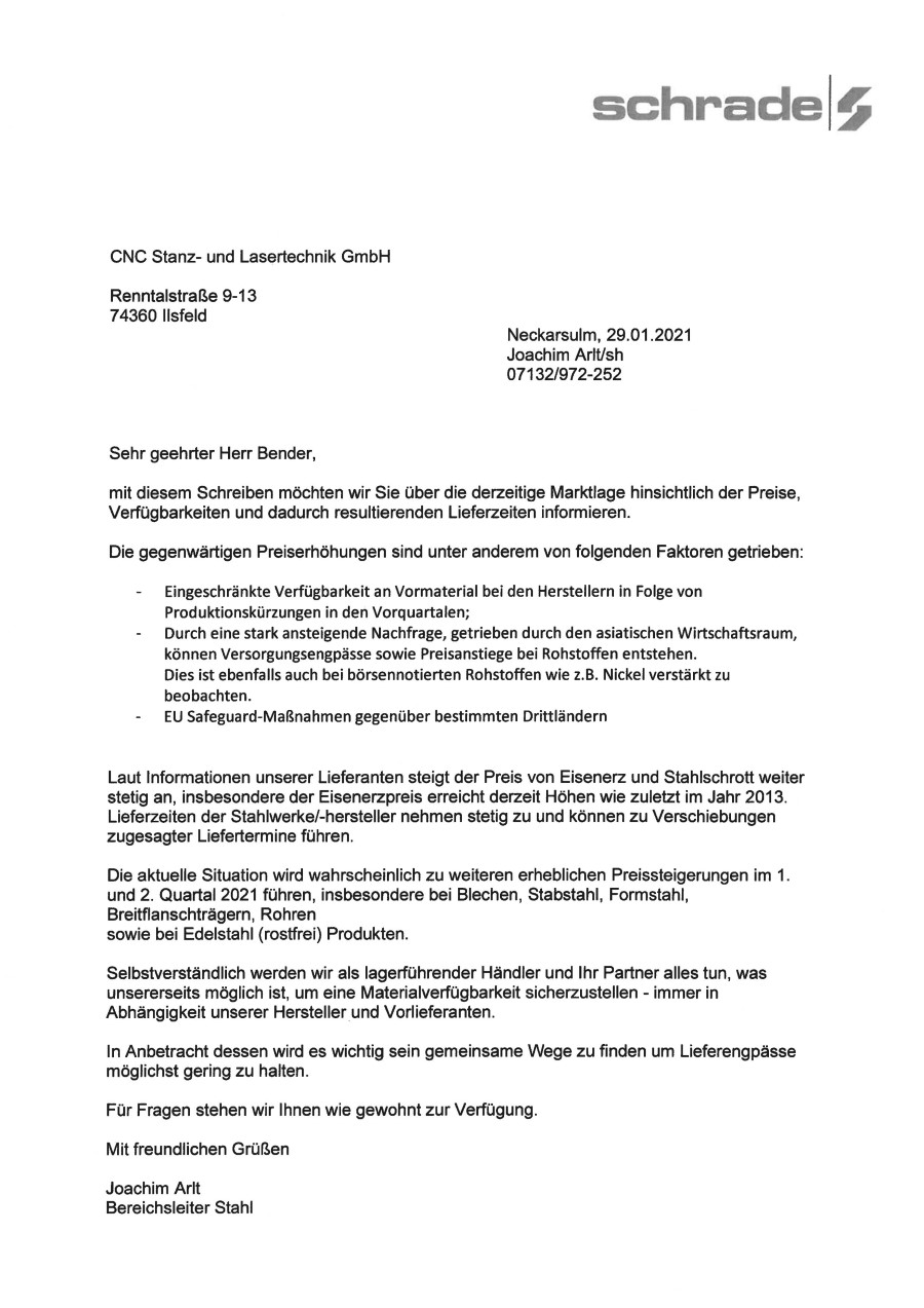 Schreiben Schrade vom 29.01.2021